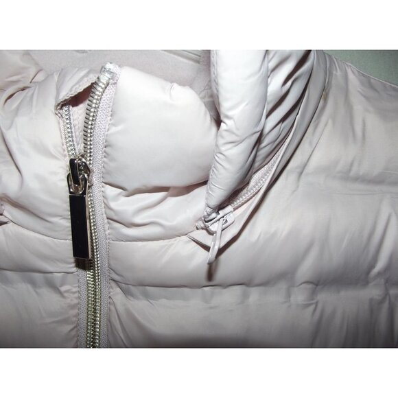 Time and Tru Puffer Jacket Womens 1X 16W 18W Solid Light Pink Zip Coat rem.hood - Picture 10 of 15